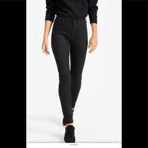 Everlane high waist straight leg black five pocket jean